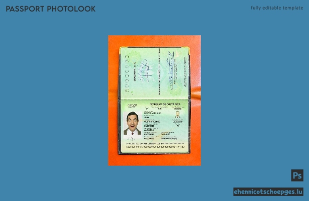 Beispielansicht eines Diplomatenpassfotos aus Costa Rica